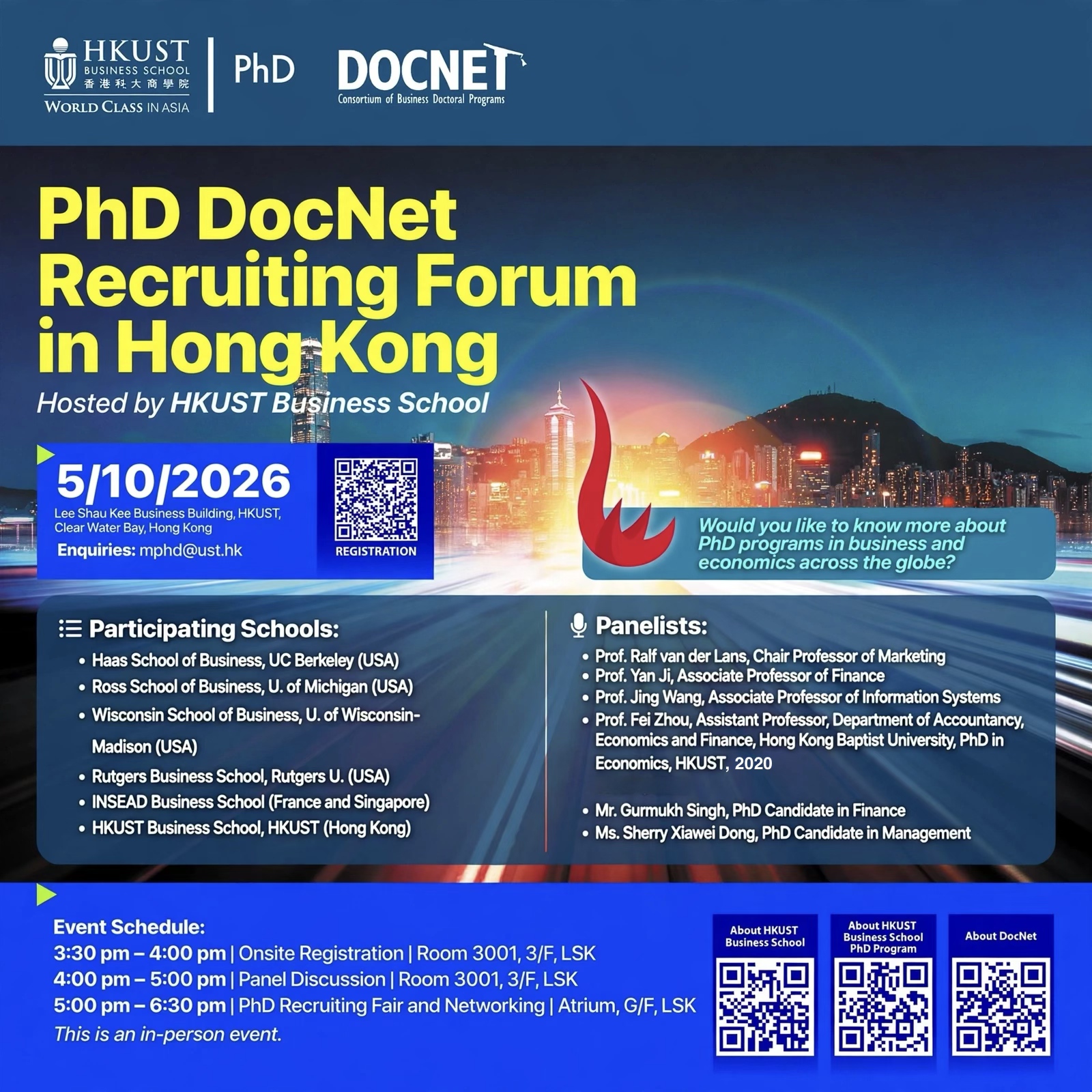 PhD DocNet Recruiting Forum in Hong Kong Hosted by HKUST Business School 