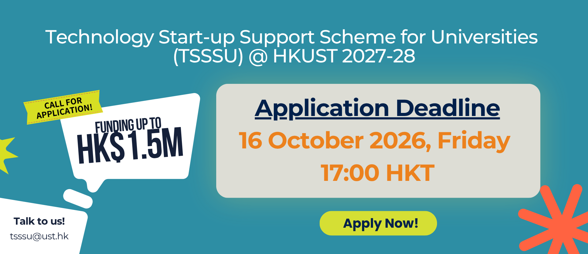 [Final Call] TSSSU@HKUST 2027-28 application deadline on 16 Oct 2026 (Fri)