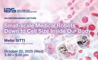 IAS Distinguished Lecture - Small-scale Medical Robots Down to Cell Size Inside Our Body