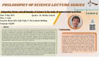 Philosophy of Science Lecture Series Programme (Spring 23/24) - Integrating history and philosophy of science in the study of measurement practices
