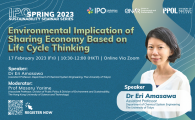 Interdisciplinary Program Office (IPO) Sustainability Seminar Series Spring 2023  - Environmental Implication of Sharing Economy Based on Life Cycle Thinking