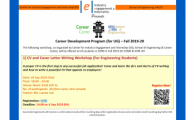 IEI, SENG X CC Career Development Program (for Engineering UG Students) - Fall 2019-20 - Powerful CV and Cover Letter Writing Workshop