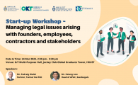 (LAST CALL) Start-up Workshop - Managing legal issues arising with founders, employees, contractors and stakeholders