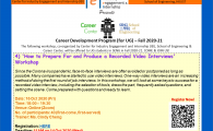 IEI, SENG X CC Career Development Program (for UG)_FALL 2020-21   -  'How to Prepare For and Produce a Recorded Video Interviews' Workshop  