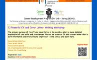 IEI, SENG X CC Career Development Program (for Engineering UG Students) - Spring 2020-21  - Powerful CV and Cover Letter Writing Workshop