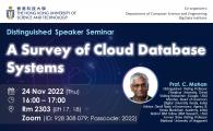 Distinguished Speaker Seminar  - A Survey of Cloud Database Systems