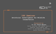ISD Seminar - Artificial Intelligence for Wildlife Conservation