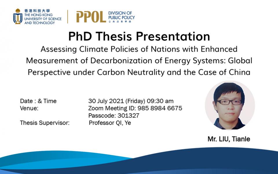 PhD In Public Policy Thesis Presentation - Assessing Climate Policies ...