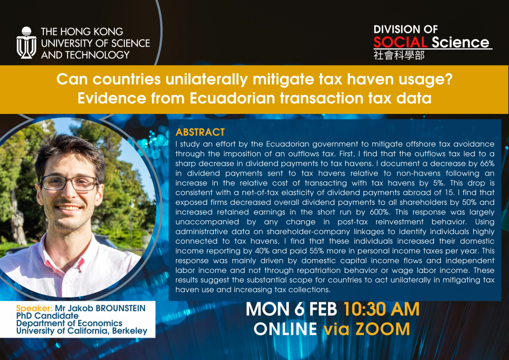 Social Science Seminar - Can countries unilaterally mitigate tax haven ...